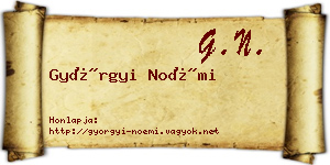 Györgyi Noémi névjegykártya